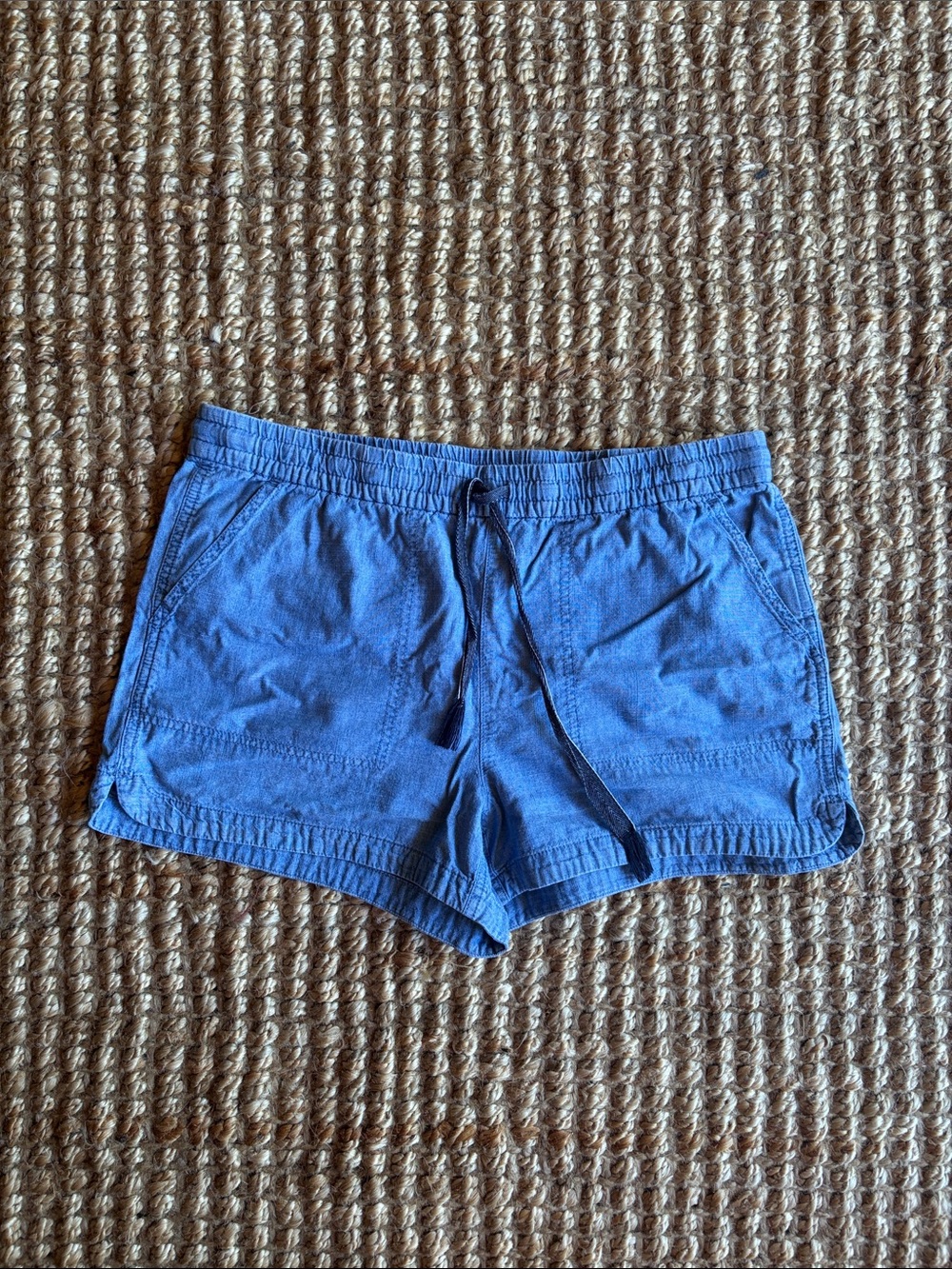J Crew blue chambray pull on denim short